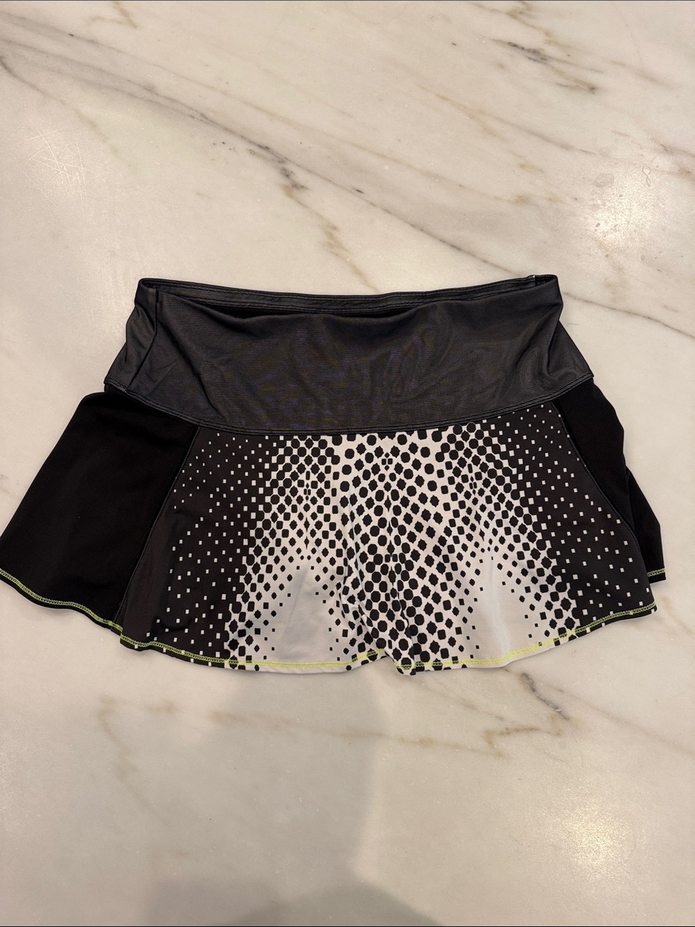 Lucky in Love Black and White Dot-Gradient Tennis Skirt Size Medium